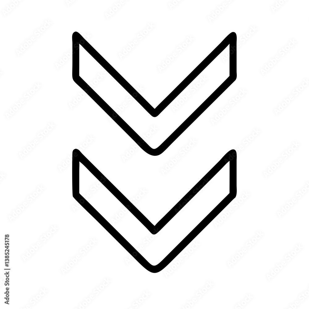 Poster chevron down arrow vector icon illustration for web design ui ux interface and graphic design projec