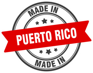 Made in Puerto Rico round sign. Made in Puerto Rico stamp.