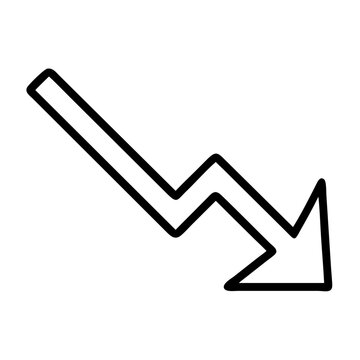 Down arrow icon vector illustration for decrease symbol and graphic design element representing a fall trend chart