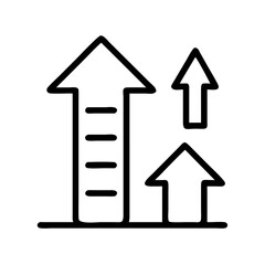 Growth arrows icon vector illustration for business success and financial market increase concept design 