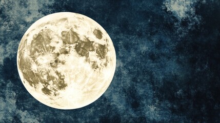 Full Moon in a Cloudy Night Sky