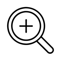 Fototapeta premium Zoom in icon magnifying glass plus sign vector image for website ui design and graphic design resources asset