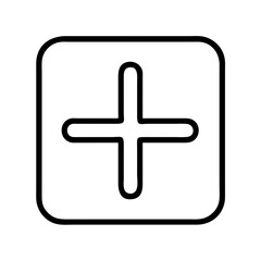 Plus sign icon add button vector graphic addition symbol mathematics positive sign in a square rounded corners  px