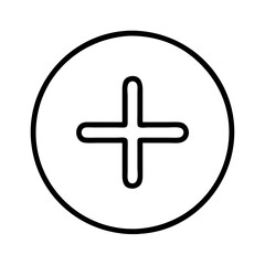 Obraz premium Add plus icon button vector graphic illustration symbol sign medical cross shape design element for ui 