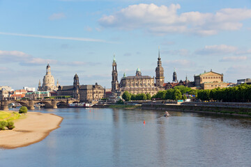 Panoramic view of Dresden City in summer, Saxony, Germany