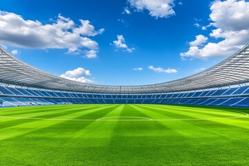 A stadium with empty seats, symbolizing the cancellation of major sports events during the pandemic