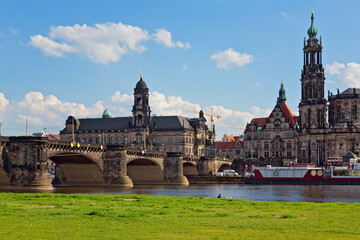 Fototapeta premium Panoramic view of Dresden City in summer, Saxony, Germany