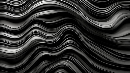 Elegant monochrome wavy lines abstract background design