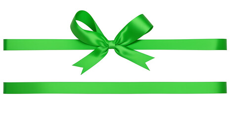 green ribbon with bow