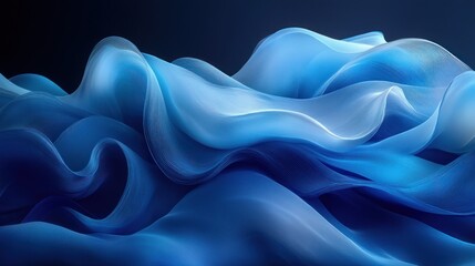 Obraz premium Abstract Blue Waves: A Serene Digital Art