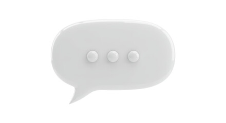 Isolated White Speech Bubble with Three Dots