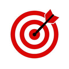 Red Arrow Aim To Business Target Goal Hit Success Center Accuracy Competition Symbol Or Strategy Dartboard And Winner Bullseye Archery Isolated On Transparent Background , Generative AI