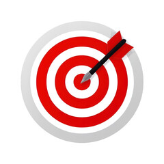 Red Arrow Aim To Business Target Goal Hit Success Center Accuracy Competition Symbol Or Strategy Dartboard And Winner Bullseye Archery Isolated On Transparent Background , Generative AI