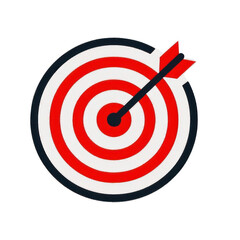 Red Arrow Aim To Business Target Goal Hit Success Center Accuracy Competition Symbol Or Strategy Dartboard And Winner Bullseye Archery Isolated On Transparent Background , Generative AI
