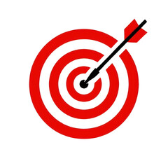 Red Arrow Aim To Business Target Goal Hit Success Center Accuracy Competition Symbol Or Strategy Dartboard And Winner Bullseye Archery Isolated On Transparent Background , Generative AI