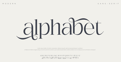 Abstract Fashion font alphabet. Minimal modern urban fonts for logo, brand etc. Typography typeface uppercase lowercase and number. vector illustration