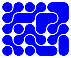 bento background with black liquid connected circle dots. metaballs pattern on white. abstract geometric shapes collection Point movement flat icon	