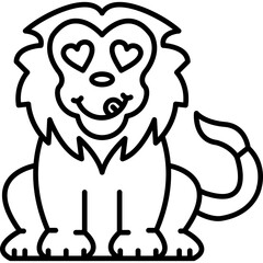 Lion Smile with Love Eyes Icon