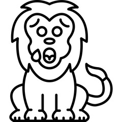 Fototapeta premium Lion Anxious with Sweat Icon