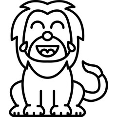 Lion Laughing Face Icon