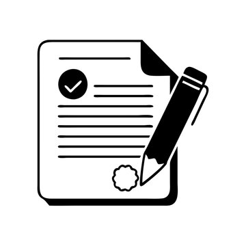 recommend clip art: contract document icon, contract document silhouette vector illustration-simple silhouette illustration of contract document, perfect for contract document logos and icons