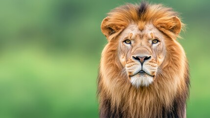 Fototapeta premium A young lion with a developing mane staring into the distance, symbolizing the future king of the pride