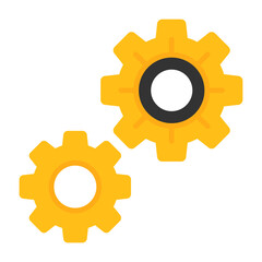 Cogs and Gears Flat Style Icon