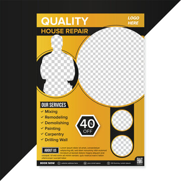 Construction Flyer Layout template design