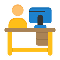 Employment Office Flat Style Icon