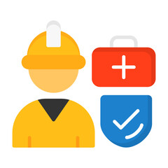 Occupational Health Flat Style Icon