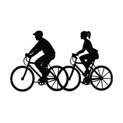 Obraz premium silhouette of a cyclist