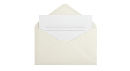 Isolated White Envelope with Note Card