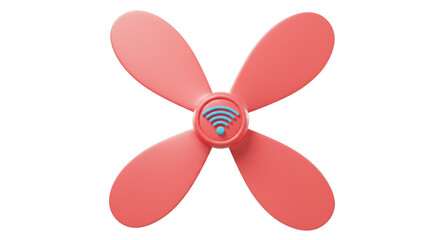 Isolated Wireless Fan with Four Blades