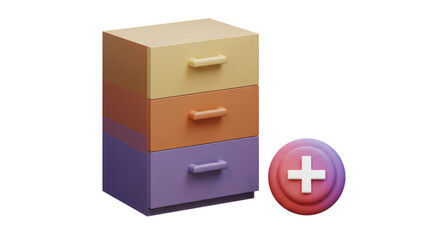 Obraz premium Isolated Stack of Pastel Drawers