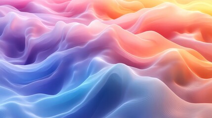 Fototapeta premium Abstract Colorful Wave Landscape: A Serene Digital Art Piece