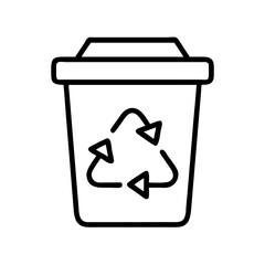 Recycle bin icon vector illustration for waste management and environmental protection concept design use 