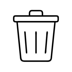 Trash can icon vector illustration for waste management and recycling symbol and garbage bin design concept