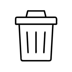 Trash can icon vector image illustration clipart garbage bin waste container delete recycle symbol isolated 