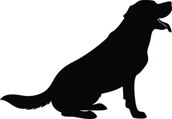 Sitting Dog Silhouette, Retriever Breed, Animal Shape, Tongue Out, Transparent