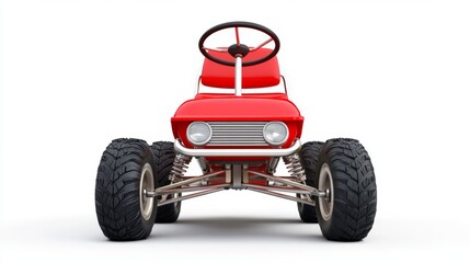 Red Off Road Buggy on White Background