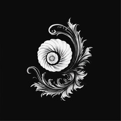 Ornate Seashell Black Logo