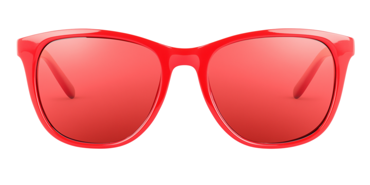 Red sunglasses isolated on a transparent or white background, cut-out, PNG - Powered by Adobe