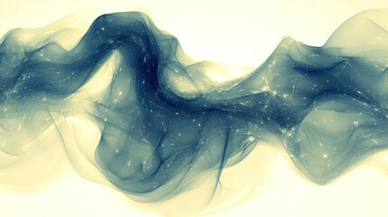Fototapeta premium Celestial Wave: An Abstract Symphony of Blues and Golds