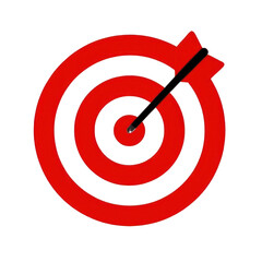 Red Arrow Aim To Business Target Goal Hit Success Center Accuracy Competition Symbol Or Strategy Dartboard And Winner Bullseye Archery Isolated On Transparent Background , Generative AI