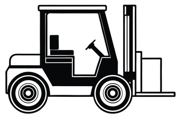 Forklift truck vector silhouette, Collection of forklift truck silhouette vector illustration, Happy Labor Day silhouette