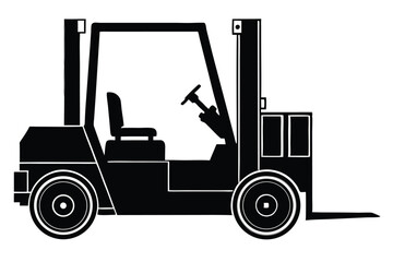 Forklift truck vector silhouette, Collection of forklift truck silhouette vector illustration, Happy Labor Day silhouette