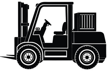 Forklift truck vector silhouette, Collection of forklift truck silhouette vector illustration, Happy Labor Day silhouette