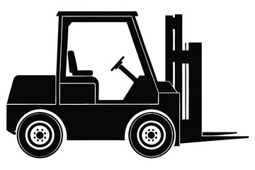 Forklift truck vector silhouette, Collection of forklift truck silhouette vector illustration, Happy Labor Day silhouette