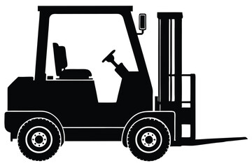 Forklift truck vector silhouette, Collection of forklift truck silhouette vector illustration, Happy Labor Day silhouette