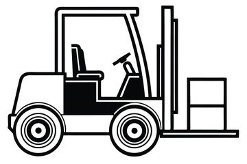 Forklift truck vector silhouette, Collection of forklift truck silhouette vector illustration, Happy Labor Day silhouette